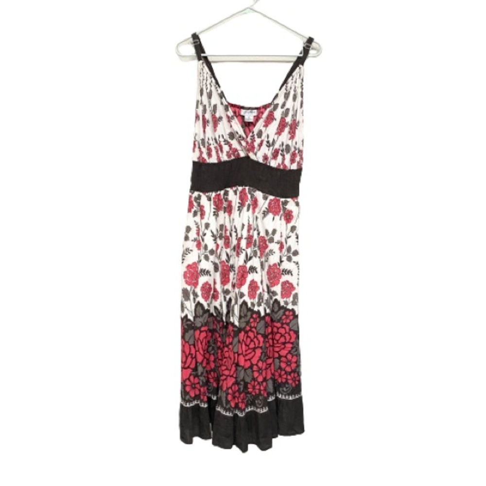 J Gee Floral Lined 100% Cotton Midi Summer Dress with Floral Print Size 3X